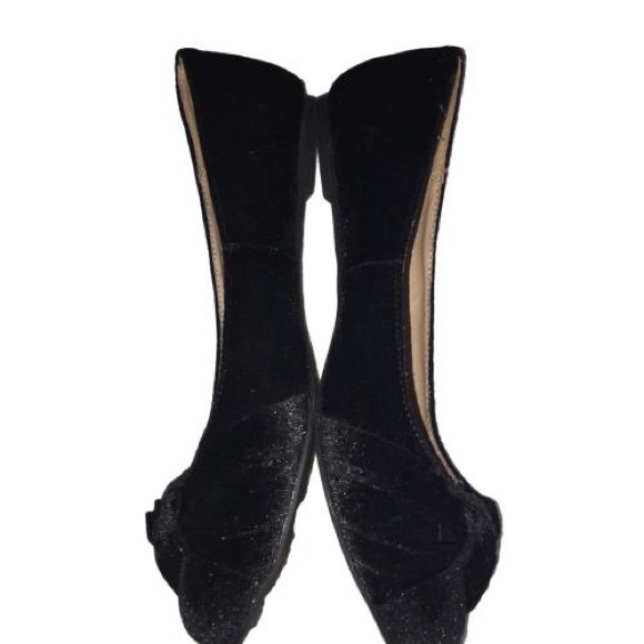 Fioni Black Bow Velvet Flats 9.5 - Picture 8 of 10